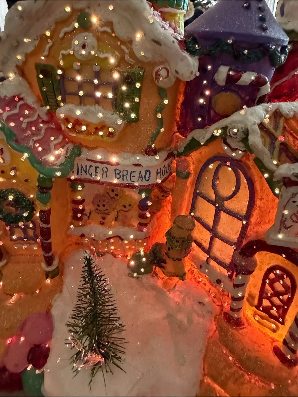 Vintage gingerbread Christmas village with